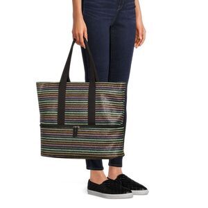NoBo No Boundaries Striped Lightweight Cooler Beach Bag Tote